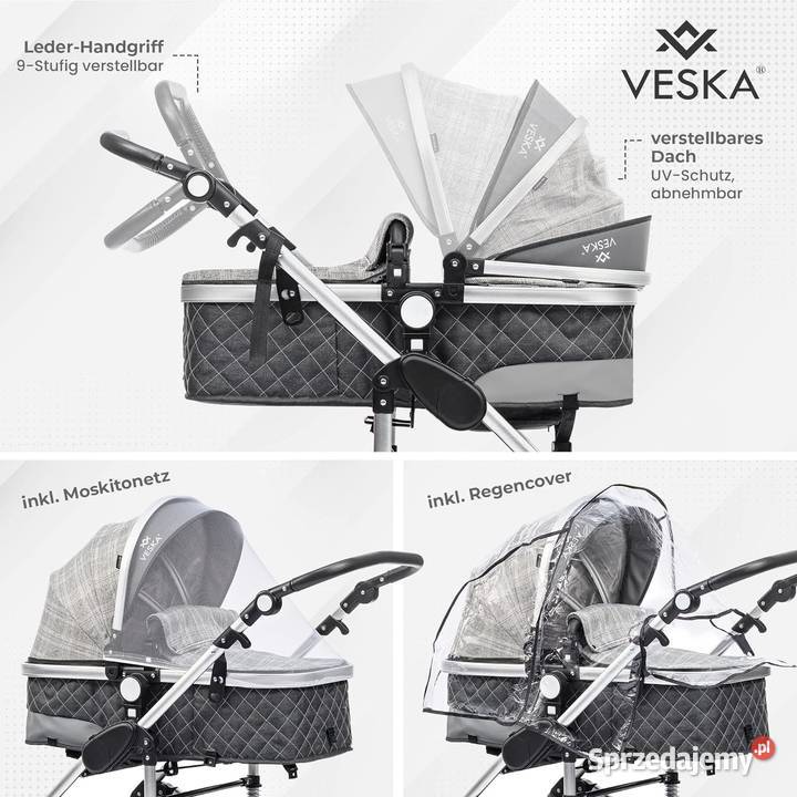 JOGGER NIEMIECKI WÓZEK DZIECIĘCY 3W1 GONDOLA 10kg Kalety