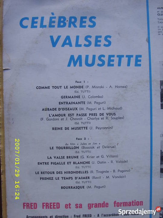 Dance Lp CELEBRES WALSES MUSSETTE France Wołów