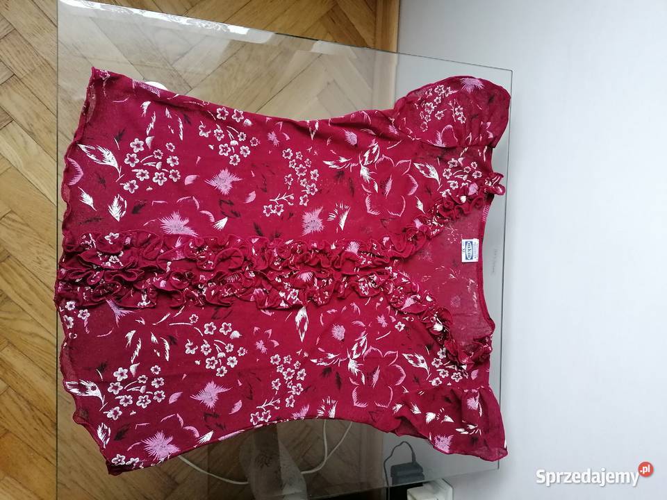 NOWA WIŚNIOWA BLUZKA Z SIATECZKI RXL czerwony Łódź