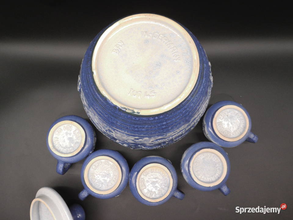 Zabytkowy niemiecki zestaw do ponczu grzańca Antyki, Sztuka, Kolekcje