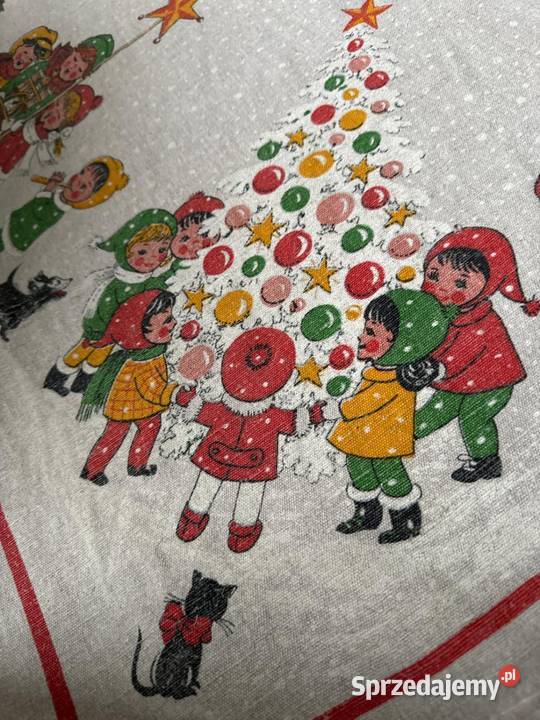 obrus len motywy Świąteczne choinka Zabrze