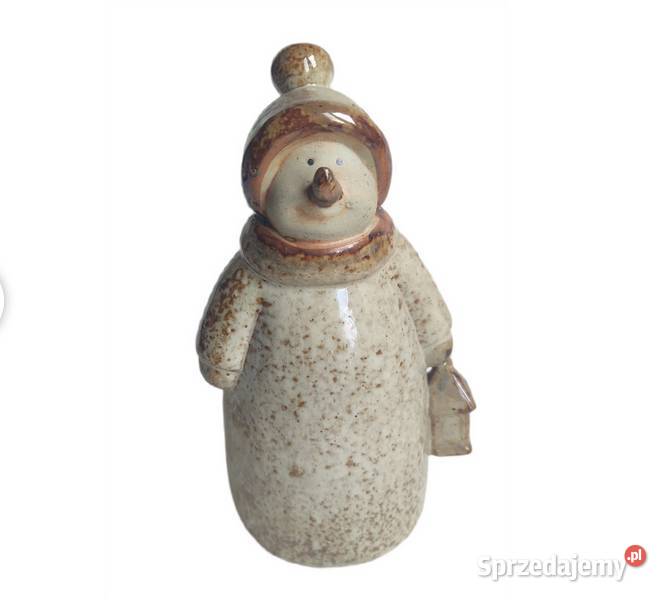 Ceramiczny kamionkowy bałwan ozdoba świąteczna sprzedam