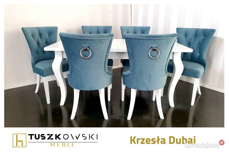 Krzesło tapicerowane pikowane z kołatką DUBAI 50cm