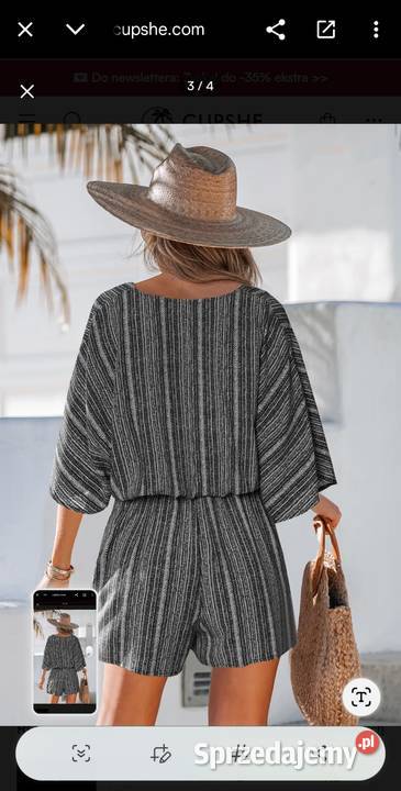 nowy kombinezon w paski cupshe rozmiar L czarny Sandomierz