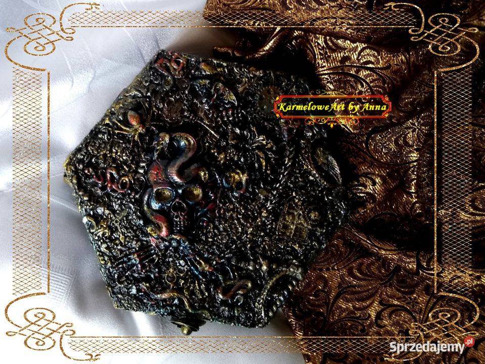 Szkatułka mixmedia rękodzieło prezent dekoracja