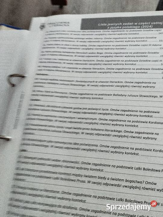 opracowanie zadań jawnych w części ustnej język polski sprzedam