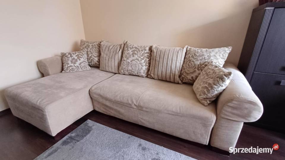 Narożnik beżowy z funkcją spania 40cm Lublin