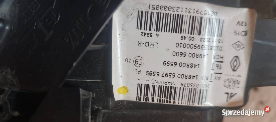 LAMPA RENO CLIO V PRAWA Brześć Kujawski