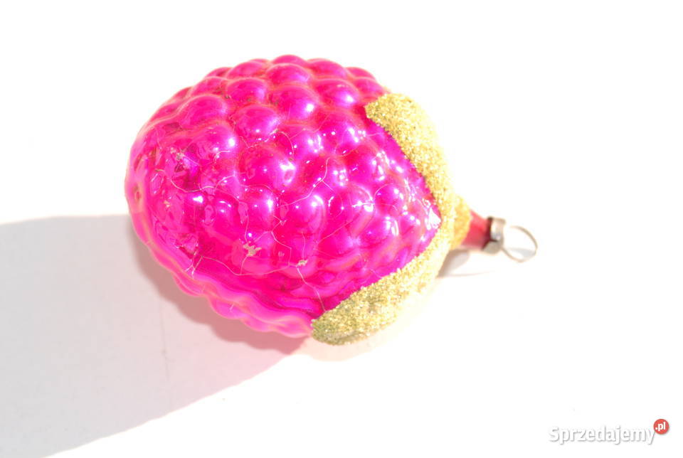 Stara bombka ozdoba choinkowa różowa rękodzieło Cieszyn