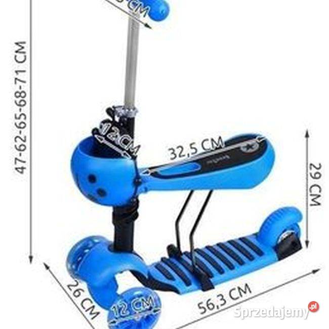Hulajnoga balansowa biedronka koła LED niebieska Rolki, wrotki i hulajnogi mazowieckie Wołomin