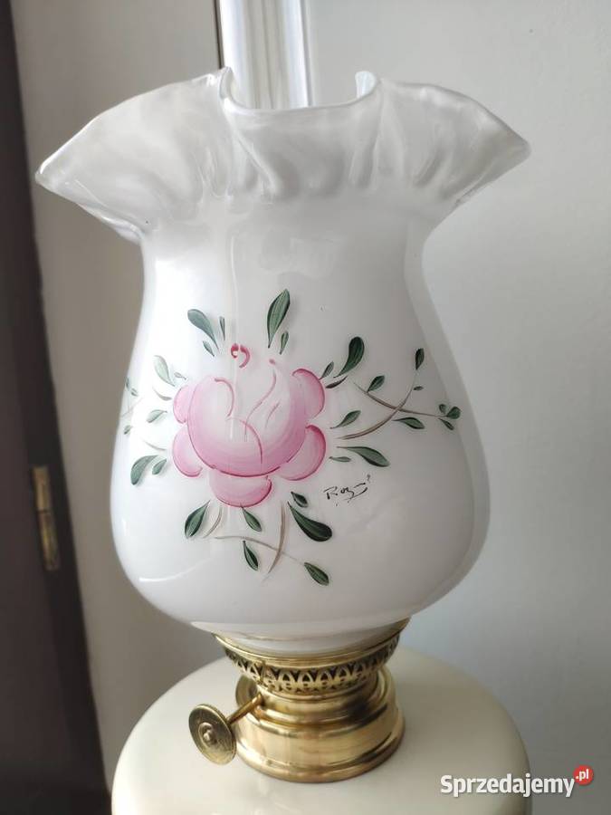 Stara francuska sygnowana porcelanowa lampa Kraków