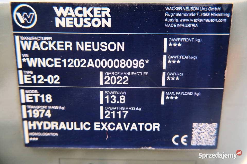 WACKER NEUSON ET18 2022 Koparki mazowieckie
