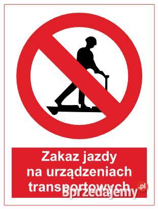 Naklejka BHP Zakaz jazdy na urządzeniach Biuro Kamionna