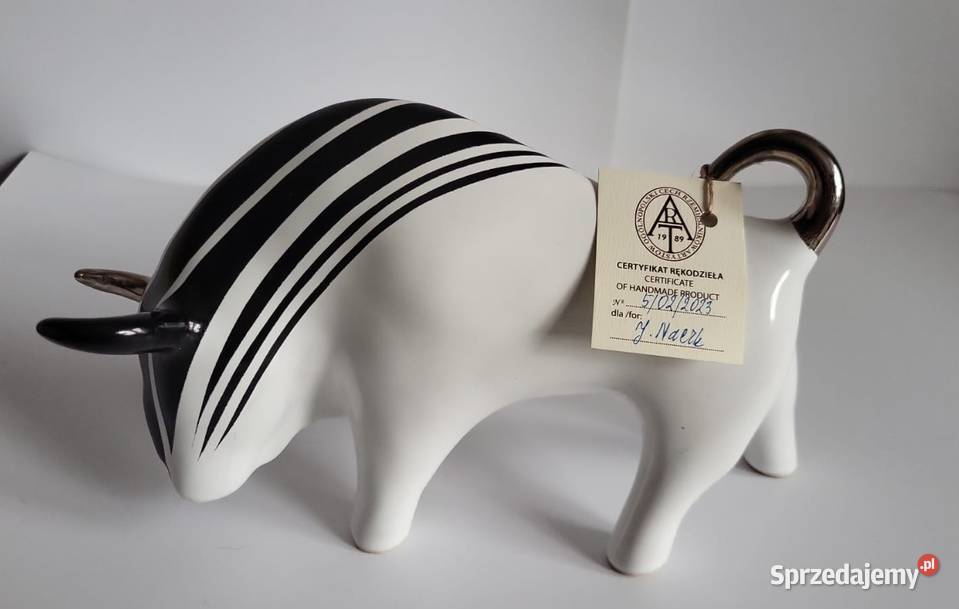 ŻUBR Byk Figurka Żubr ceramiczny ręcznie Sierakowice
