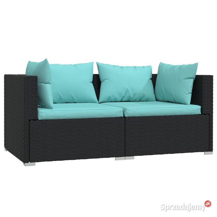 2osobowa sofa ogrodowa z poduszkami czarna mazowieckie Warszawa sprzedam