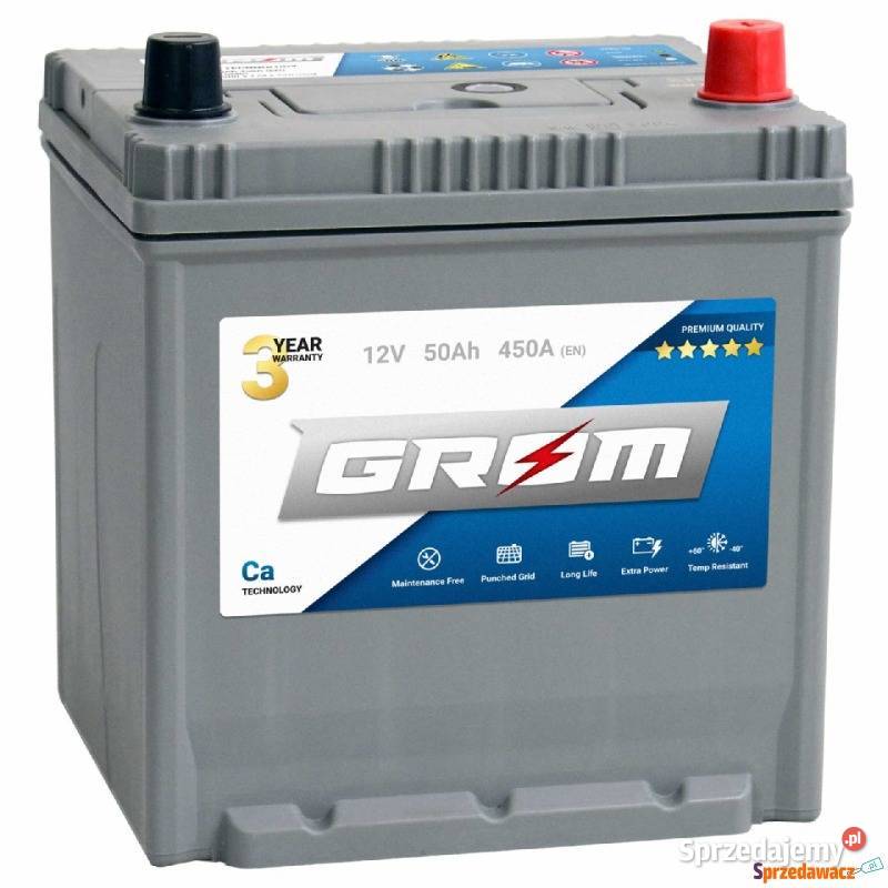 Akumulator Grom Premium 50Ah 450A EN Japan Prawy osobowe Akumulatory Suwałki