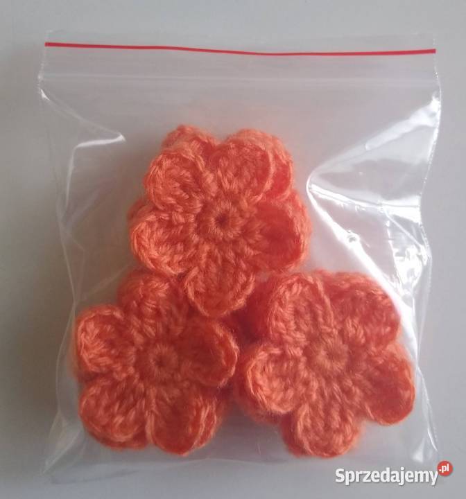 Aplikacje kwiaty kwiatki szydełkowe Handmade pomorskie Gdańsk