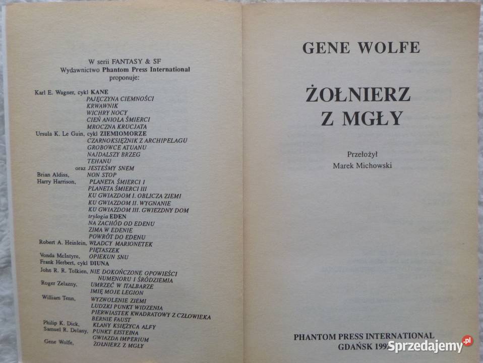 Żołnierz z mgły Gene Wolfe science fiction Proza i poezja