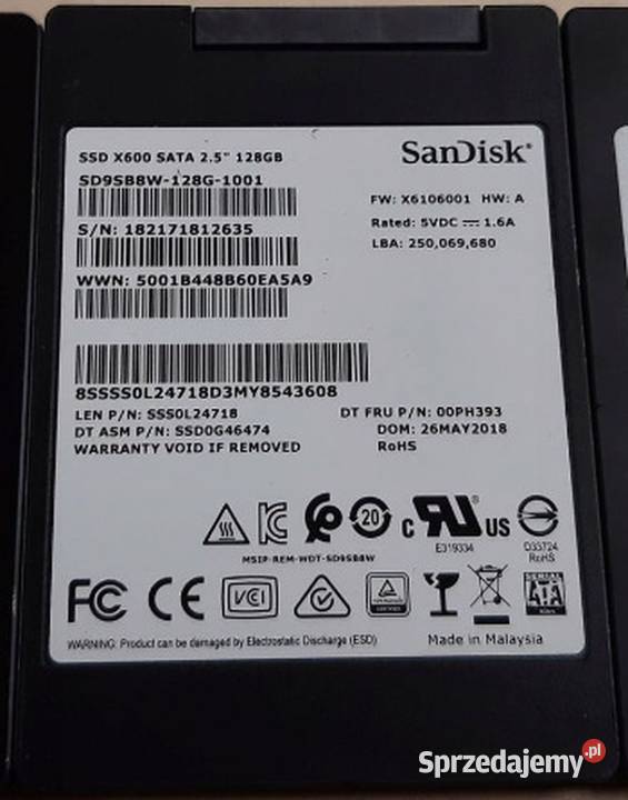 Dysk SSD 120GB 25 szybki bezgłośny do laptopa i Pojemność 120 Warszawa