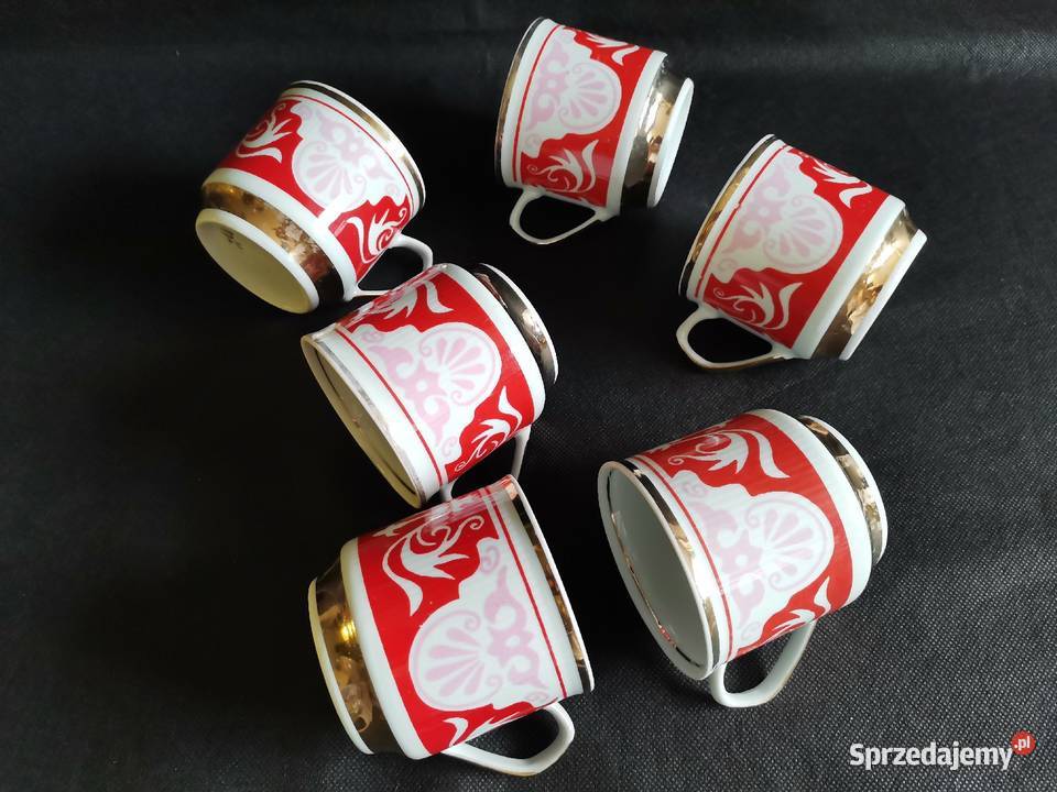 Stare filiżanki serwis kawowy Roman 6 sztuk Porcelana i szkło Katowice