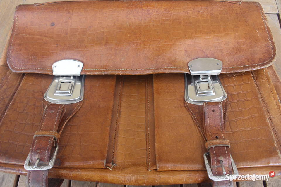 teczka skórzana z prl Kalisz