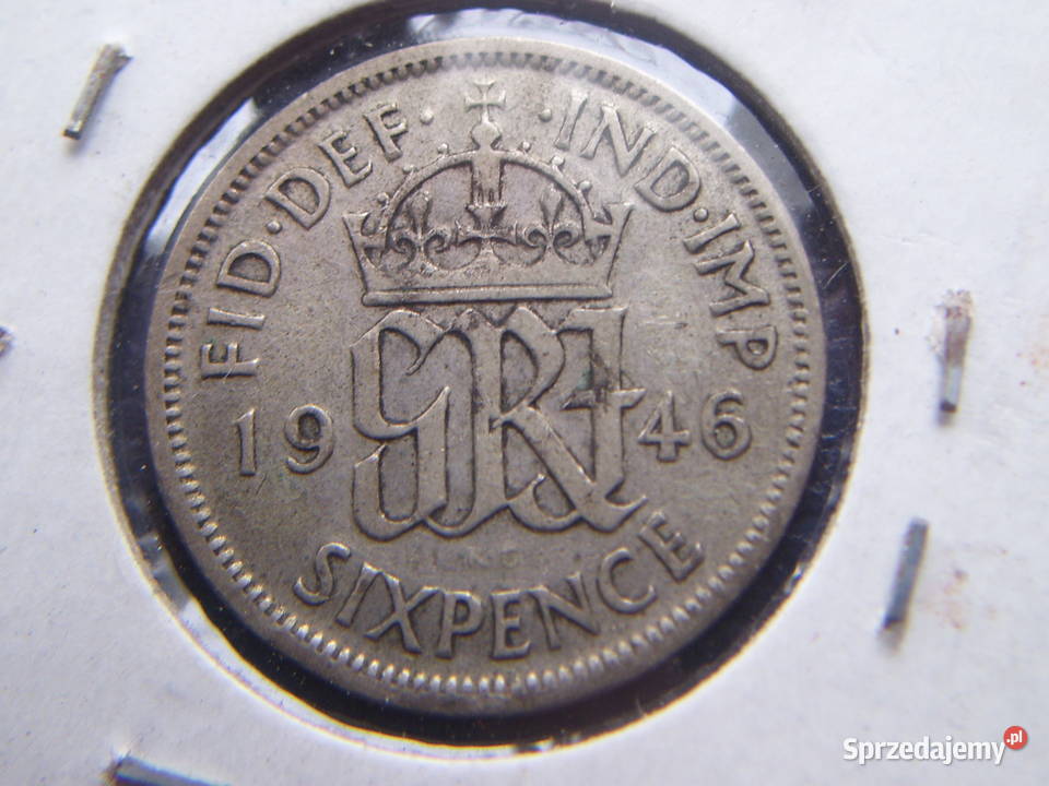 Stare monety 6 pens 1946 Anglia podkarpackie Lesko