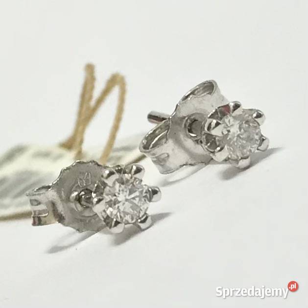 Złote KOLCZYKI 14K YES Stella BRYLANTY 016ct CUD Warszawa