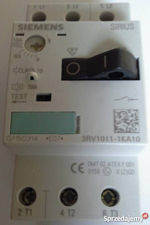 Wyłącznik silnikowy 3RV10111KA10 Siemens Zabrze