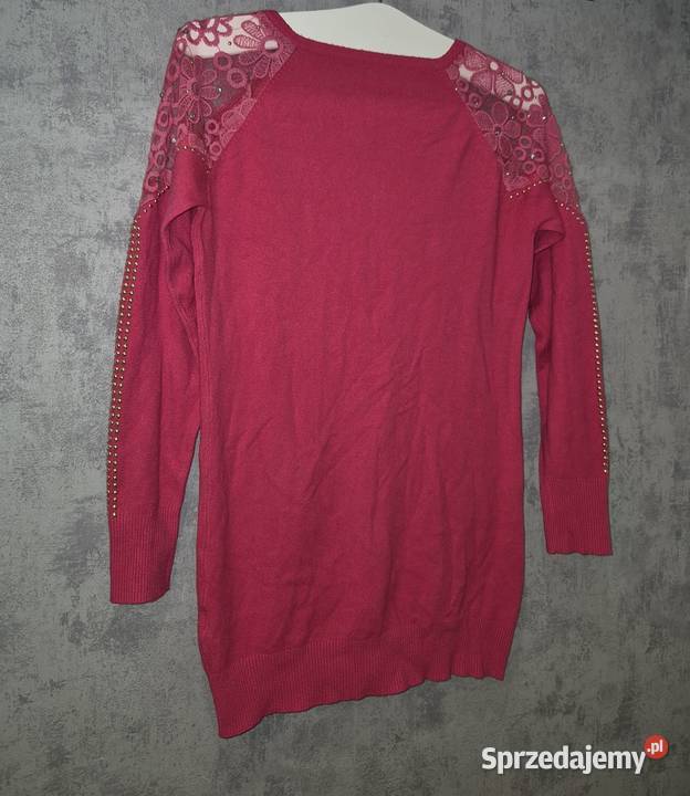 Bluzka damska róż koronka zip 38M Bluzki i koszule łódzkie Łódź