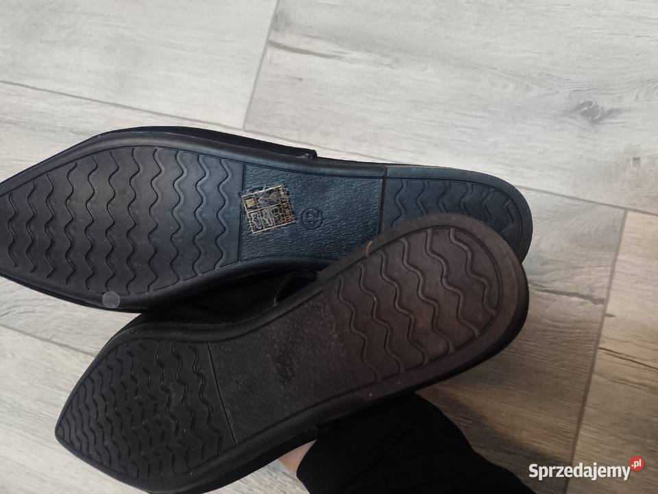 4041 Czarne baleriny wieczorowe z odkrytą piętą Balerinki Kraków