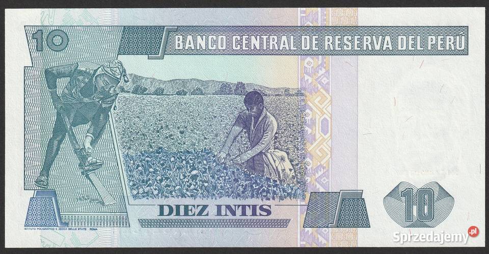 PERU 10 INTIS 1987 UNC Łódź