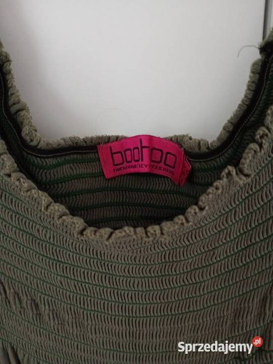 Stylowa Sukienka Boho Khaki maxi długa rozmiar bez rękawa