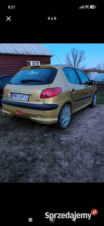 Peugeot 206 11 benzyna Rok produkcji 2005 Białystok