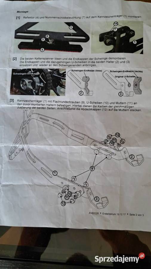 YAMAHA XSR700 mocowanie tablicy rejestracyjnej Piaseczno