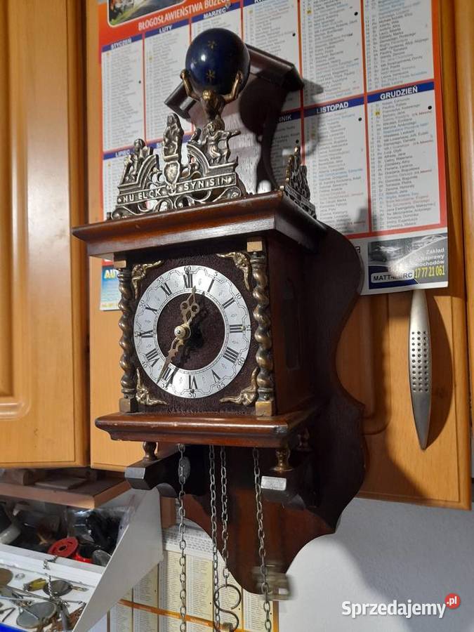 Wiszący zegar ścienny Atlas holenderski drewno Rzeszów