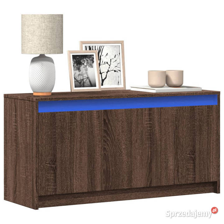 Szafka pod TV z LED brązowy dąb 100x34x50 Warszawa sprzedam