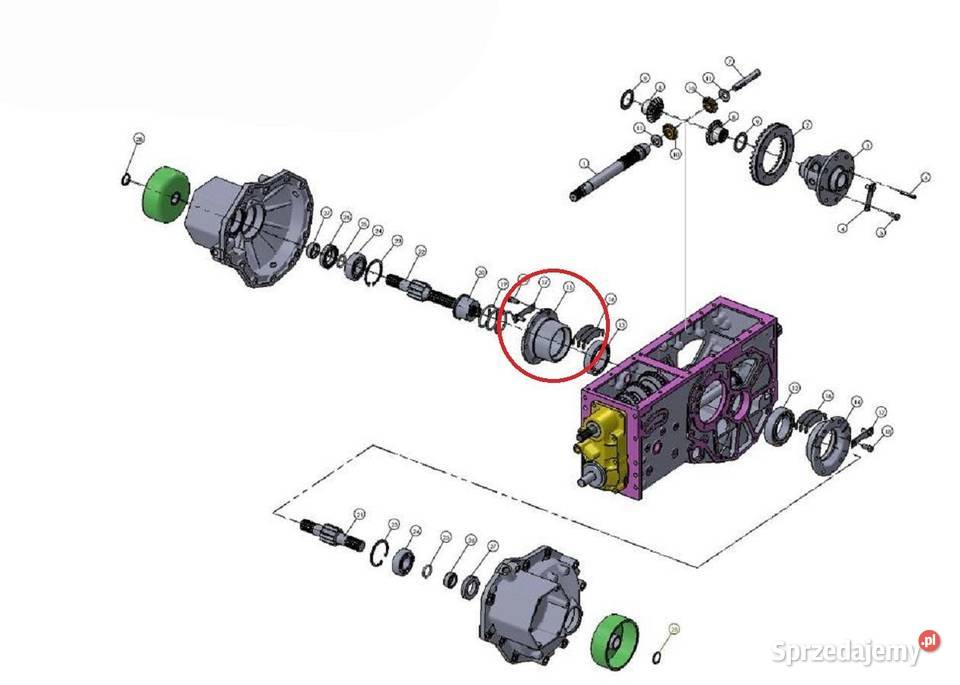 Kosz uchwyt łożyska mechanizmu różnicowego prawy Tajęcina