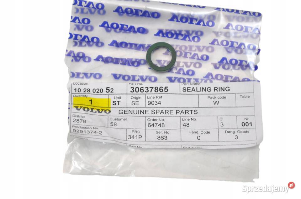 VOLVO S90 V90 uszczelka oring bagnetu oleju OE dolnośląskie Bielany Wrocławskie