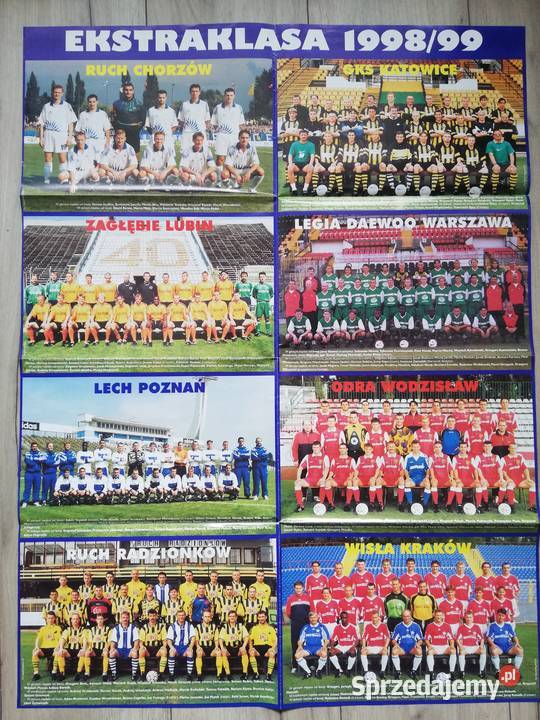 Rozkładany folder drużyn ekstraklasy - sezon 1998/99