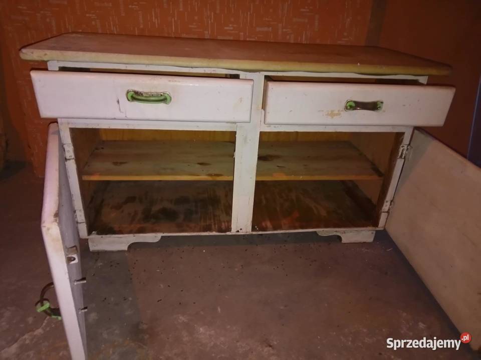 Szafka kuchenna kredens dolny biały PRL lata 60 Łódź