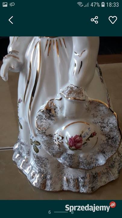 Duża sygnowana porcelanowa figurka Chodzież Porcelana i szkło lubelskie sprzedam