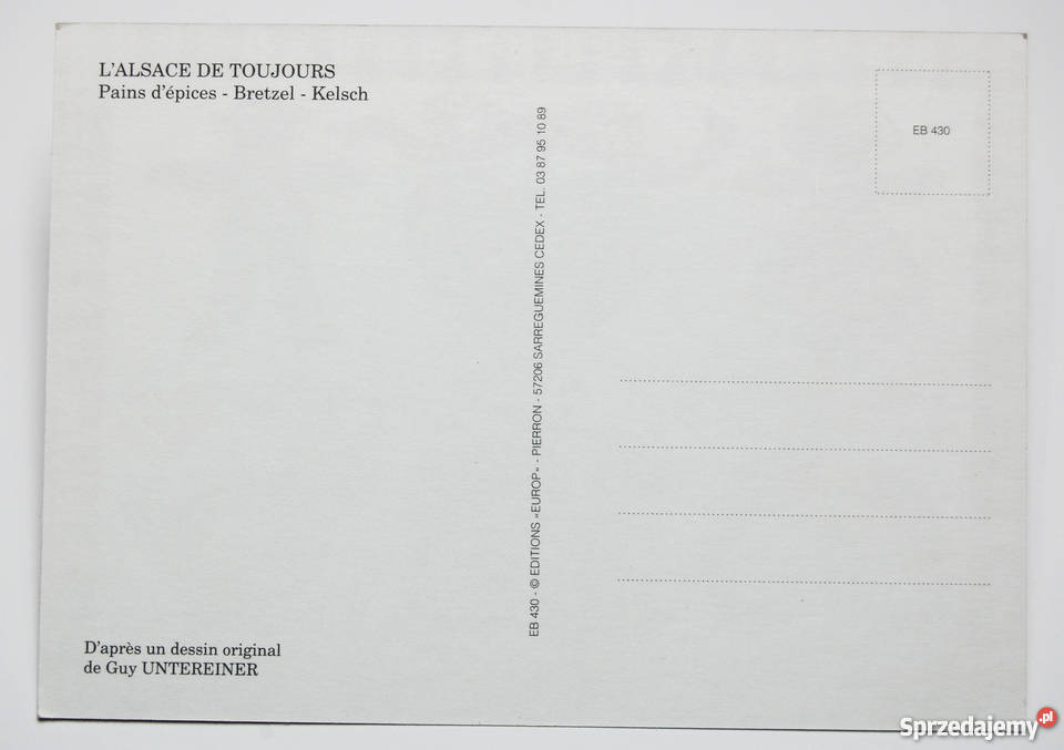 kartkapocztówka vintage pierniki Alzacja Francja Pocztówki i karty telefoniczne Lublin