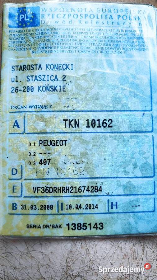 Peugeot 407 20 HDI 136 koni 2008 r czujnik zmierzchu świętokrzyskie Końskie