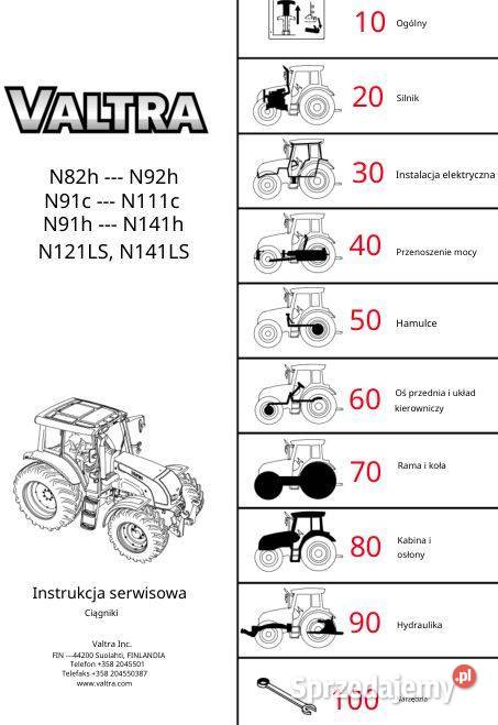 Valtra N82 N92 N91 N111 N141 N121 instrukcja sprzedam