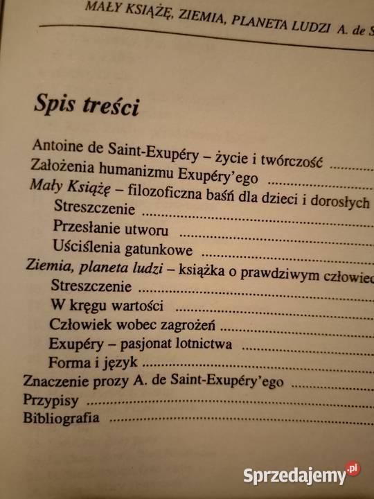 Mały książę Ziemia planeta ludzi analizy sprzedam