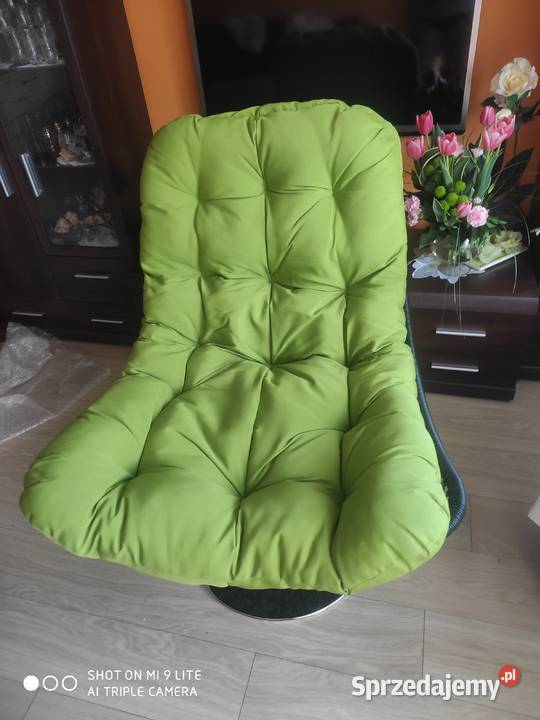 fotel technorattan obrotowy odcienie zieleni Gdańsk