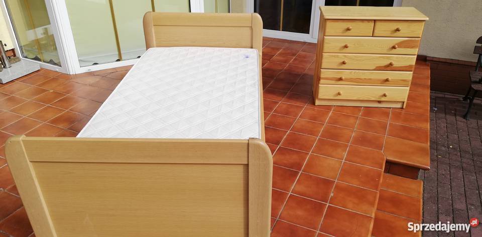 Łóżko kompletne materac 100x200 stelaż rama dno