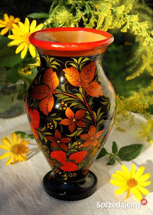 Chochłoma ręcznie malowany rosyjski wazon Wazony