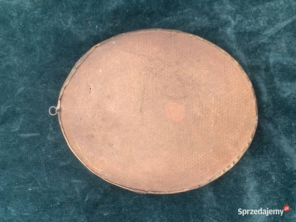 Stary Polski obrazek św szkłem Antyki