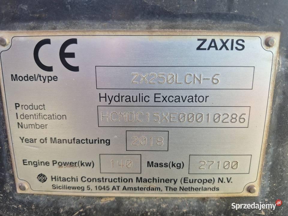 KOPARKA Gasienicowa Hitachi ZX 250 Warszawa